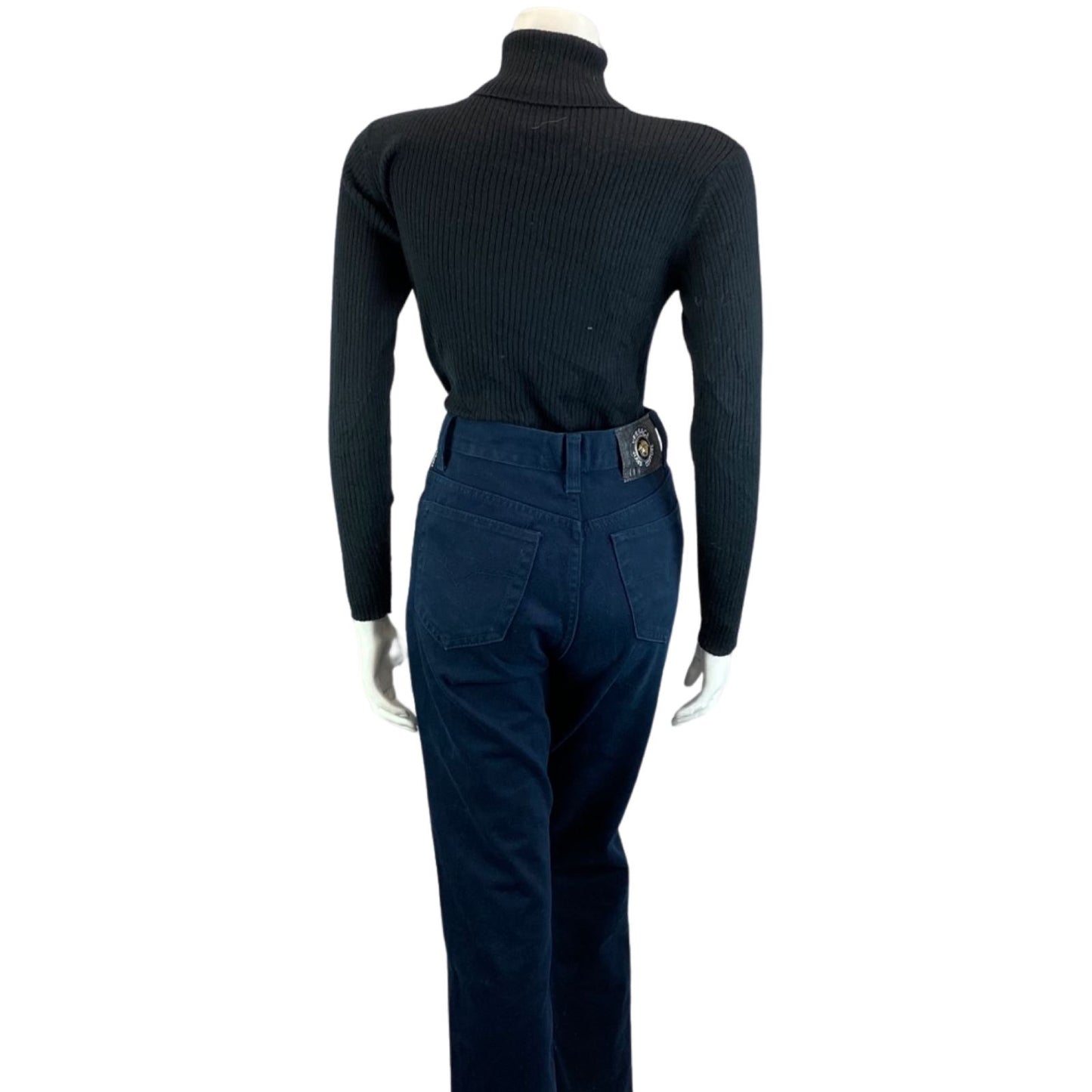 Vintage 90s Dark Blue DESIGNER Versace Jeans Couture Skinny Fit Mom Jeans XS 4 6