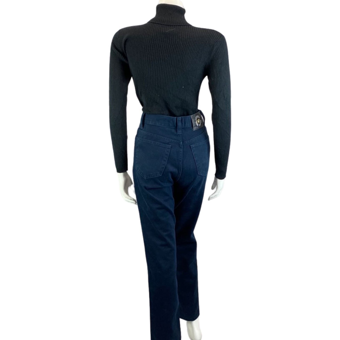 Vintage 90s Dark Blue DESIGNER Versace Jeans Couture Skinny Fit Mom Jeans XS 4 6