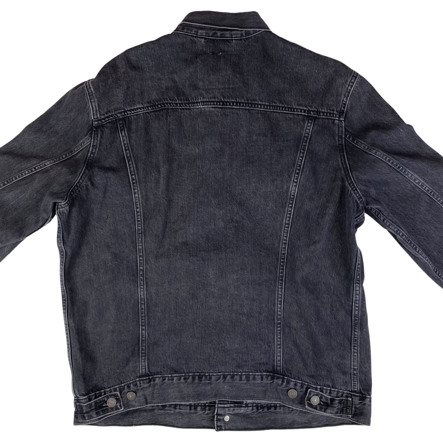 BLACK LEVIS PREMIUM BIG E TYPE 3 TRUCKER DENIM JACKET RED TAB ROCKABILLY 42 L