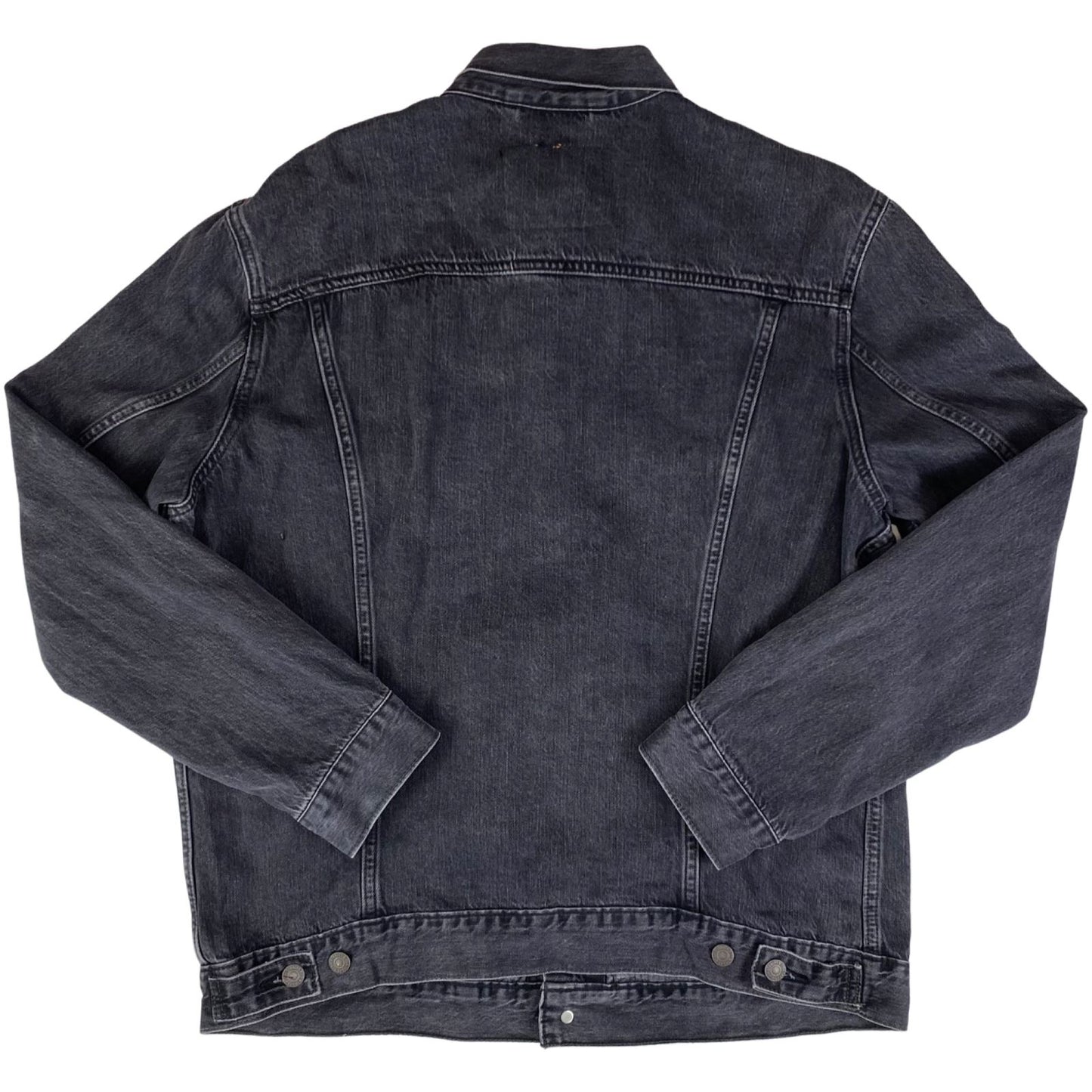 BLACK LEVIS PREMIUM BIG E TYPE 3 TRUCKER DENIM JACKET RED TAB ROCKABILLY 42 L