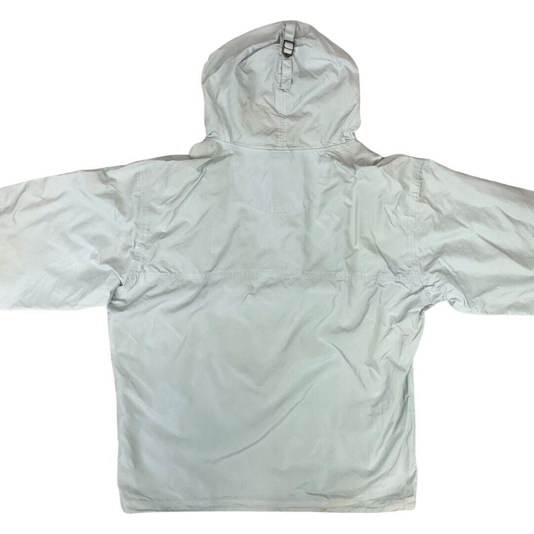 Y2K Light Blue Napapijri Geographic Rainforest 1/4 Zip Windbreaker XXL