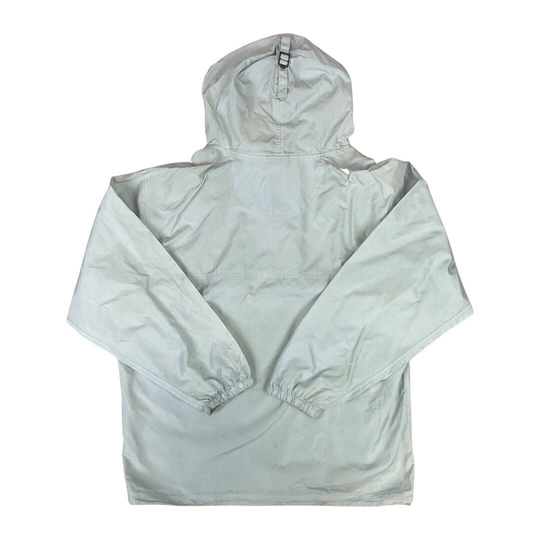 Y2K Light Blue Napapijri Geographic Rainforest 1/4 Zip Windbreaker XXL