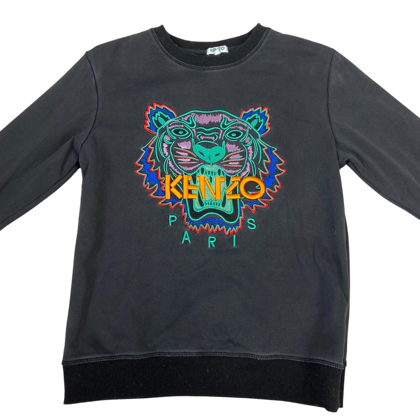 Preloved 2010s Black Kenzo Embroidered Spell-Out Sweatshirt Jumper Pullover M