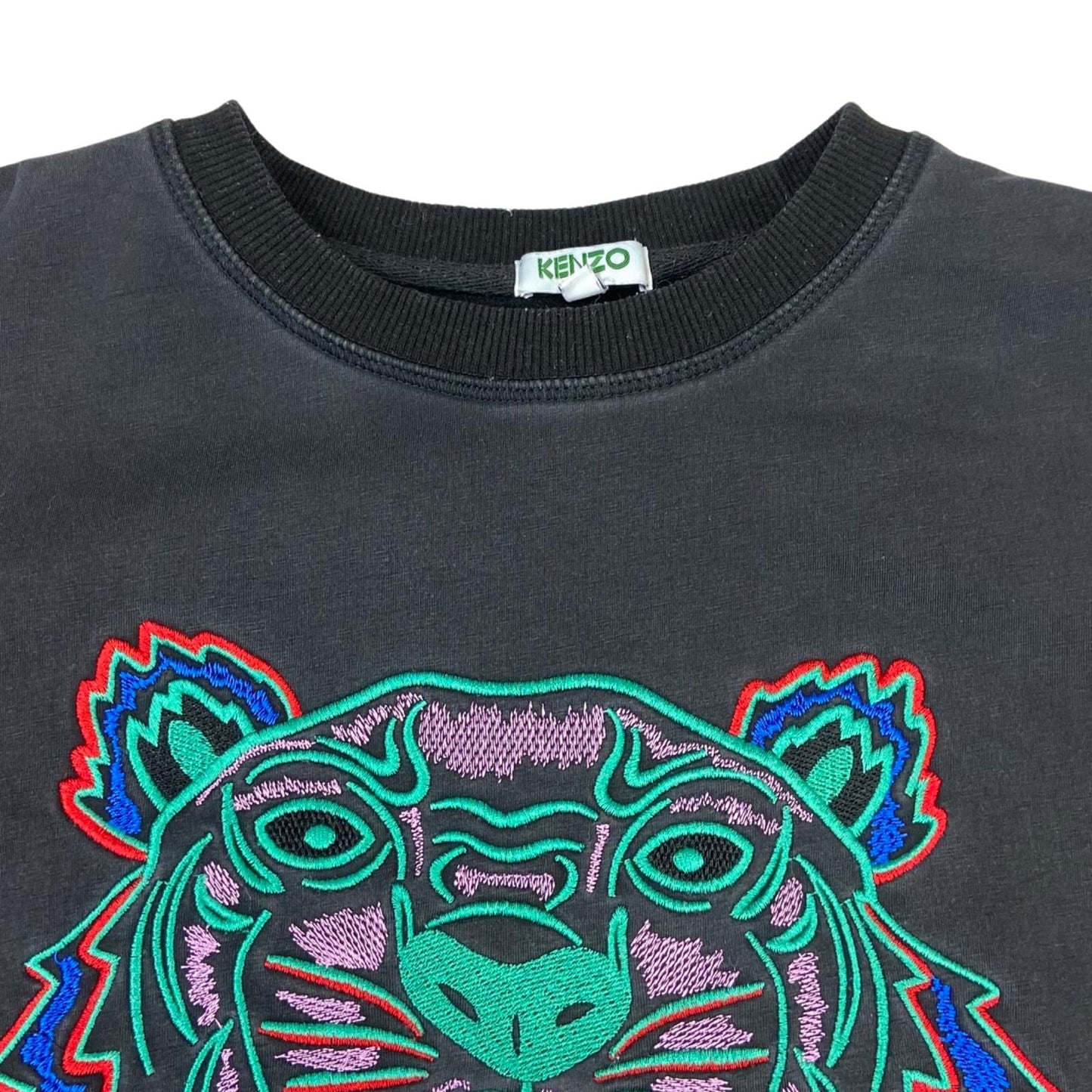 Preloved 2010s Black Kenzo Embroidered Spell-Out Sweatshirt Jumper Pullover M