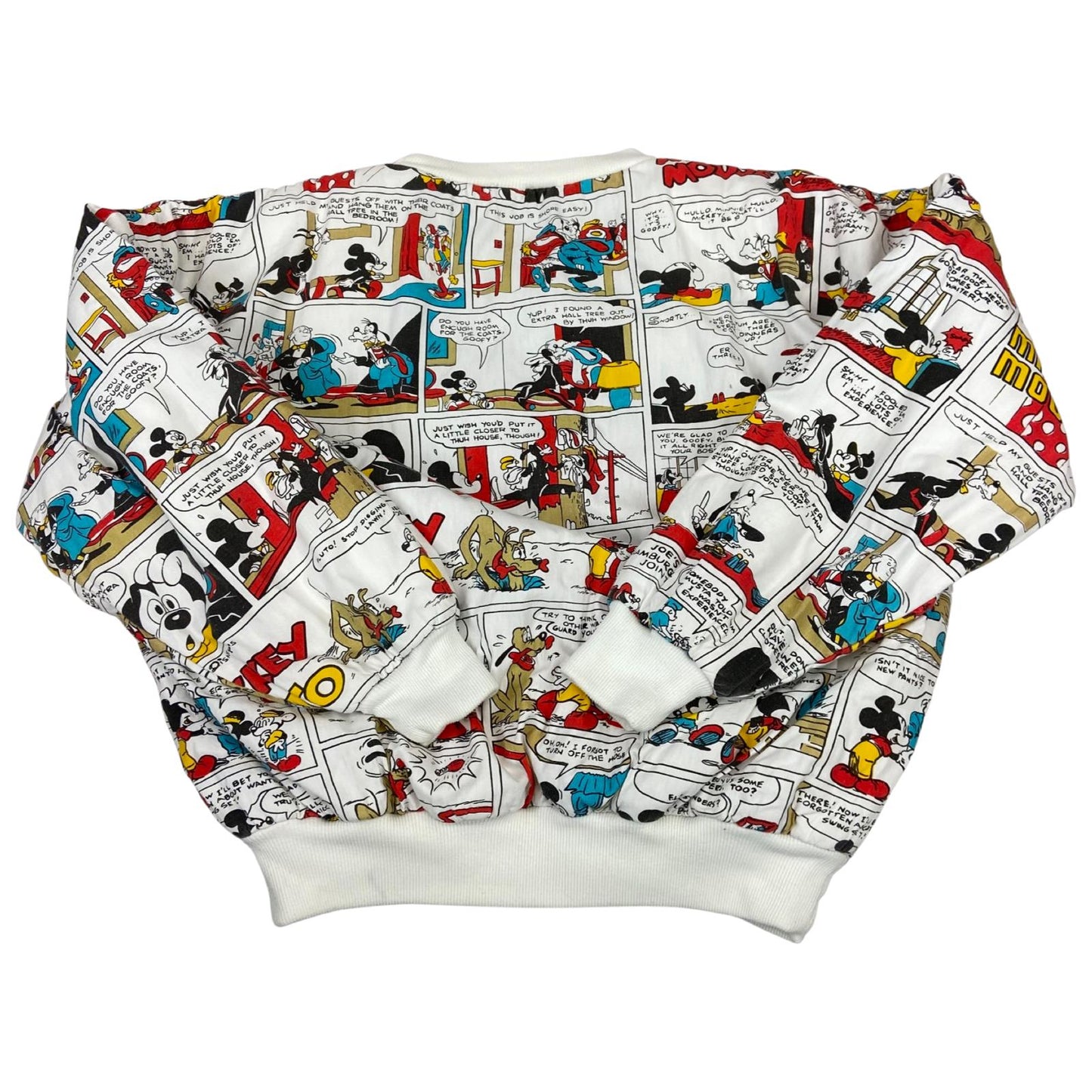 Vintage 80s 90 Reversible Mickey Mouse Disney Graphic Comic Sweater Pullover XXL