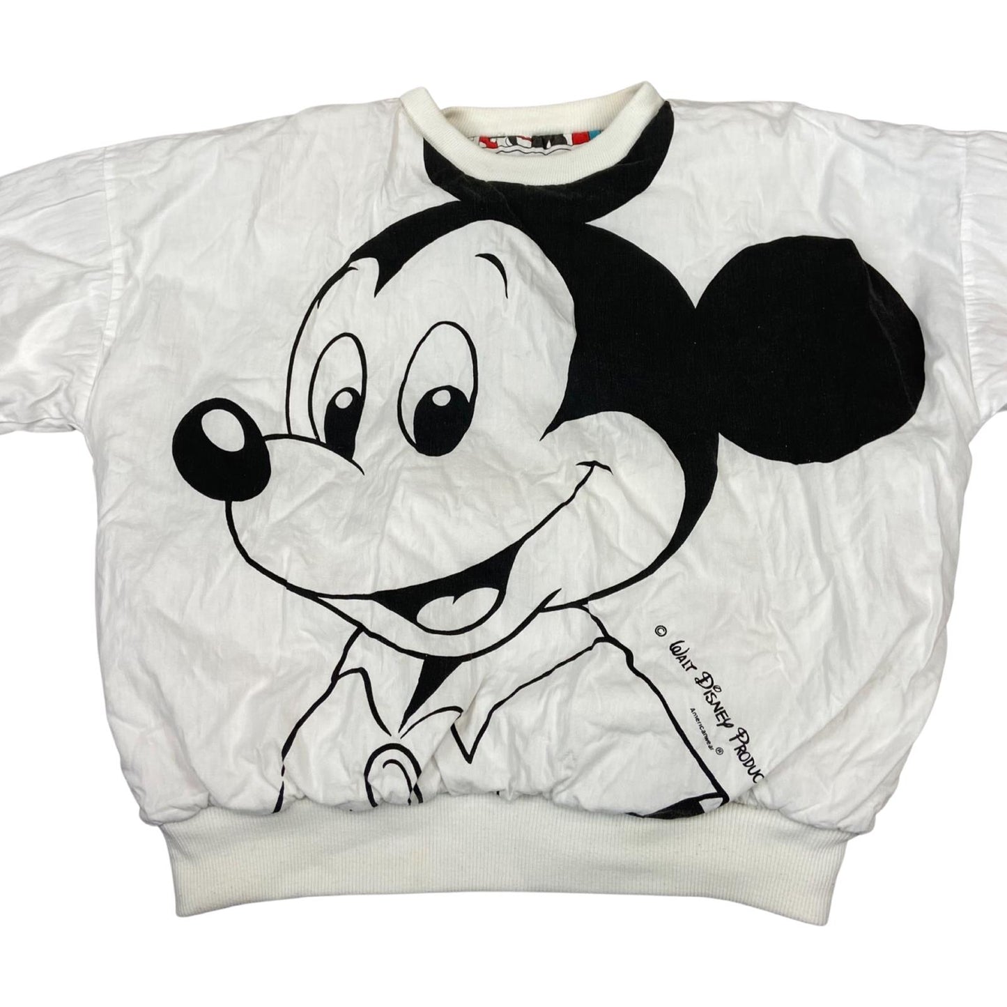 Vintage 80s 90 Reversible Mickey Mouse Disney Graphic Comic Sweater Pullover XXL
