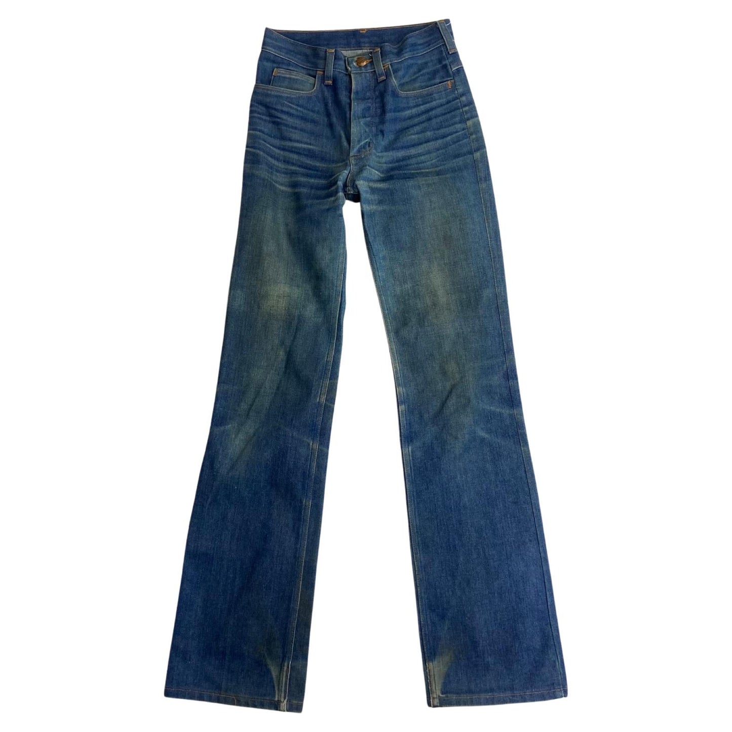 VTG 1970s USA WRANGLER BLUEBELL COWBOY JEANS BOOTCT FLARES AMAZING WEAR 26W 34L