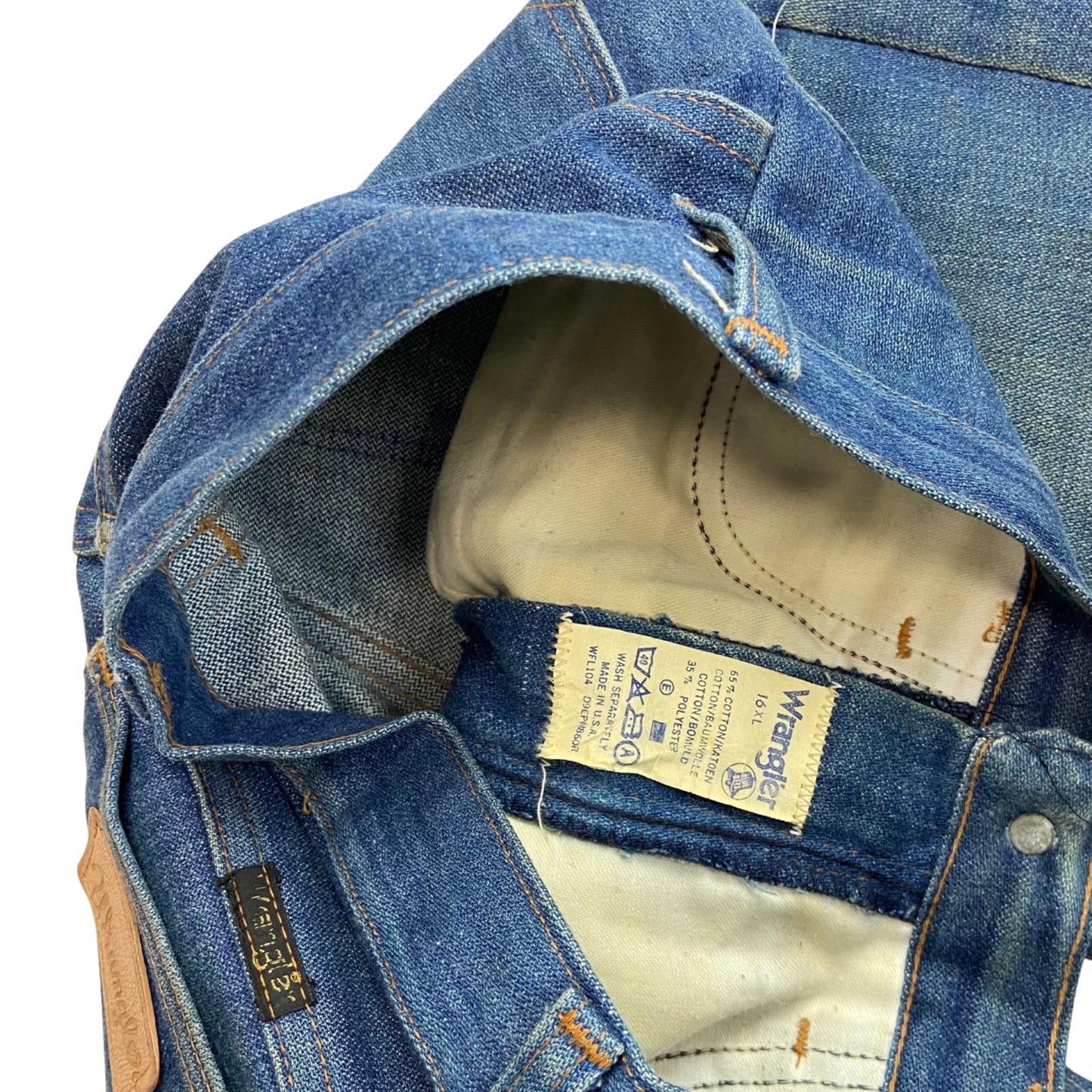 VTG 1970s USA WRANGLER BLUEBELL COWBOY JEANS BOOTCT FLARES AMAZING WEAR 26W 34L
