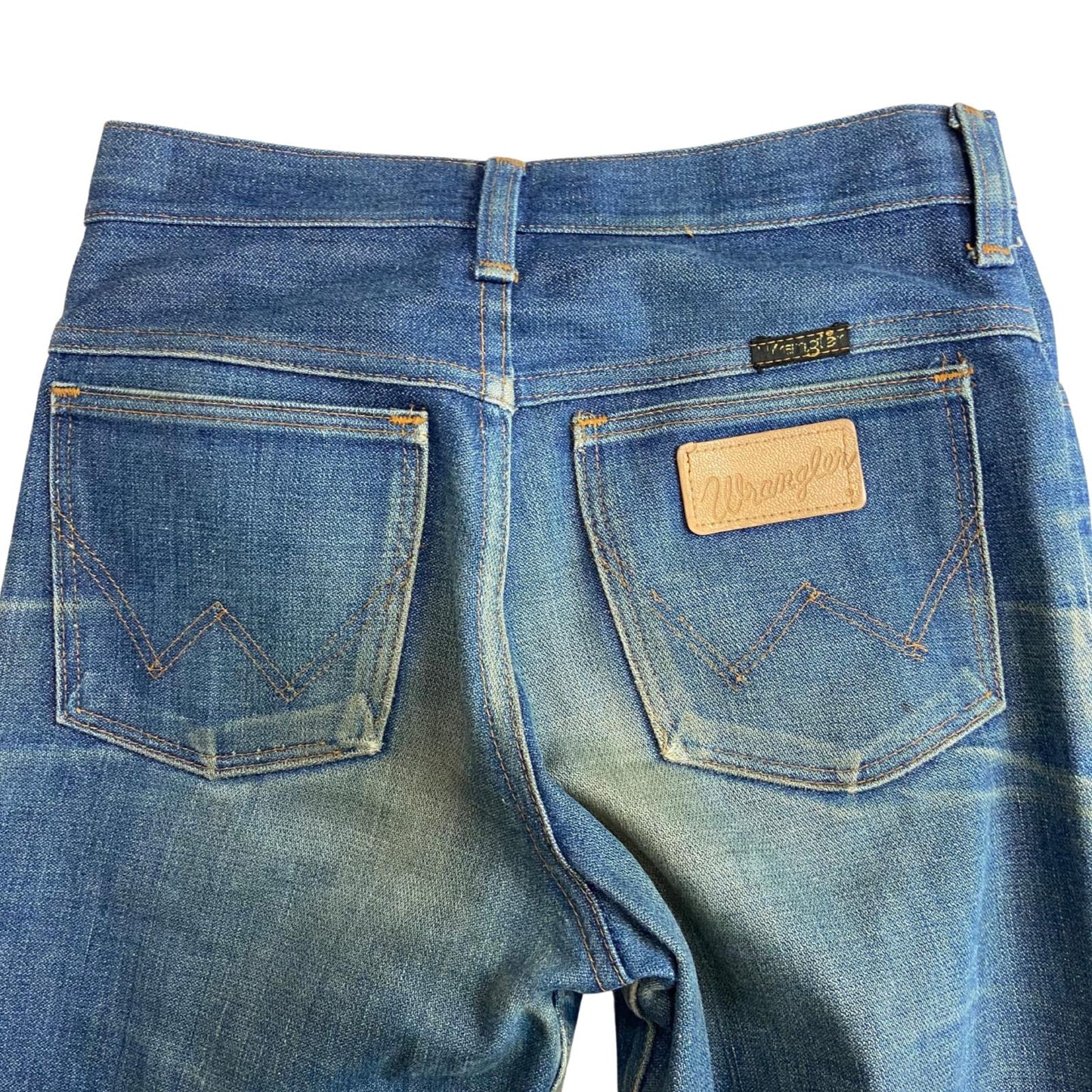 VTG 1970s USA WRANGLER BLUEBELL COWBOY JEANS BOOTCT FLARES AMAZING WEAR 26W 34L