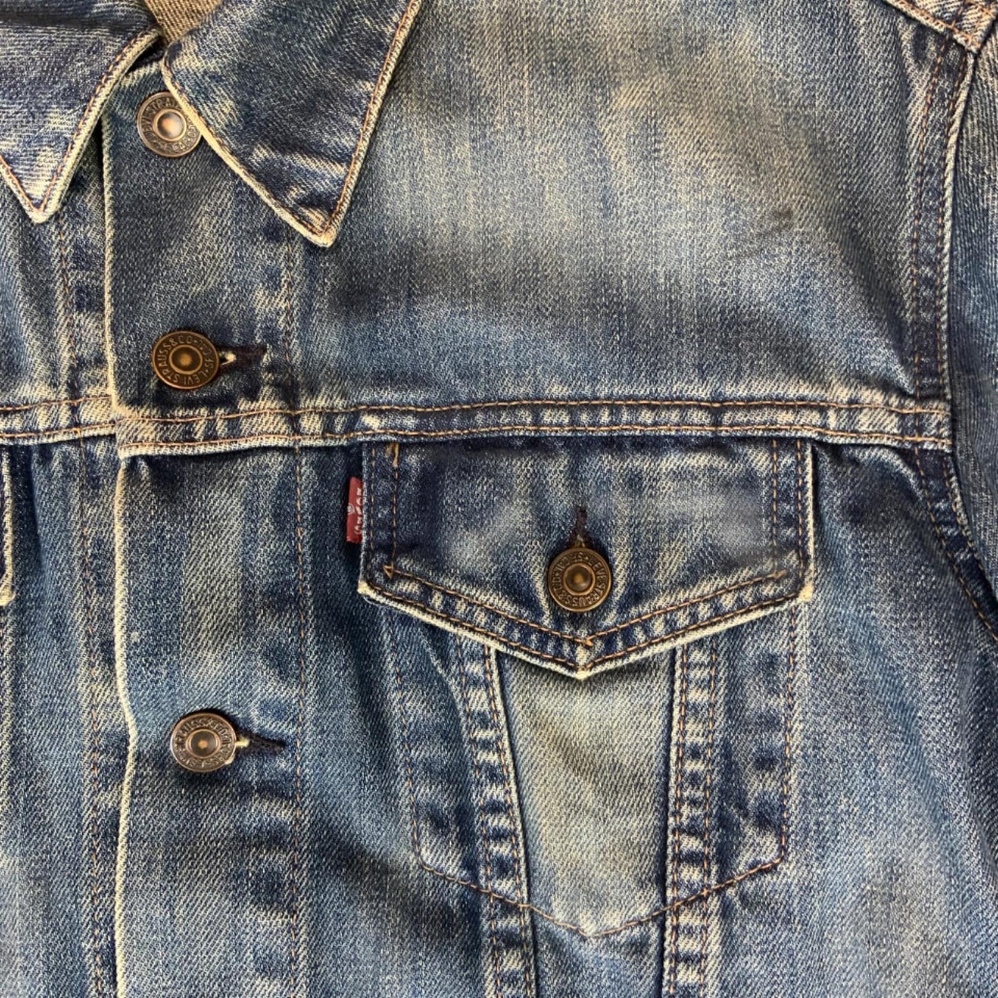 LEVIS LADIES RED TAB INDIGO TYPE 3 TRUCKER DENIM JACKET MOD ROCKABILLY 38” M 14