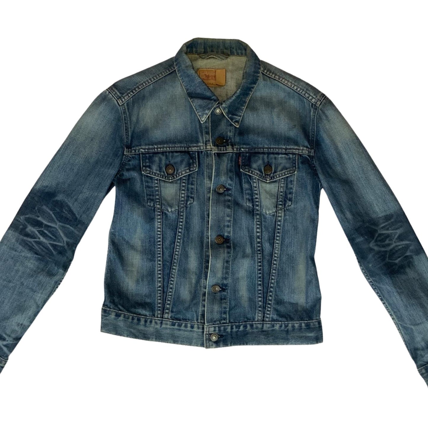 LEVIS LADIES RED TAB INDIGO TYPE 3 TRUCKER DENIM JACKET MOD ROCKABILLY 38” M 14