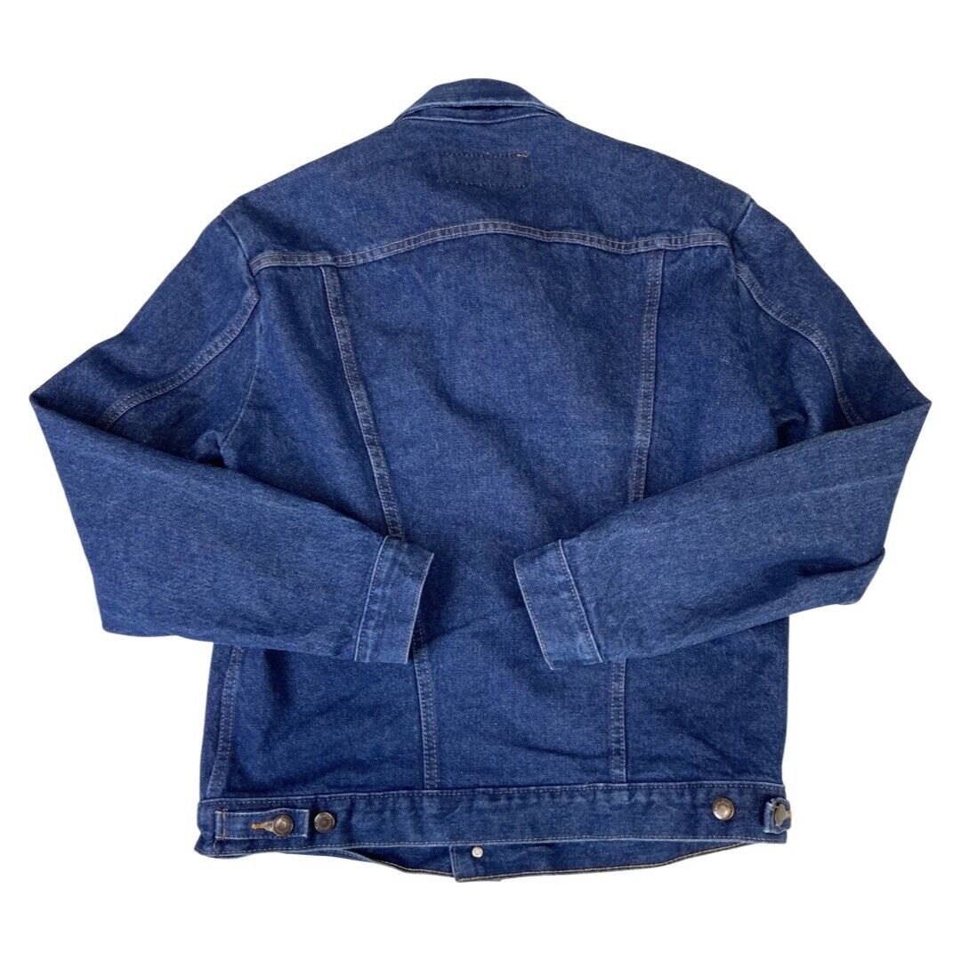 VTG 1980s WRANGLER DENIM JACKET TRUCKER WESTERN MOD ROCKABILLY 40” M