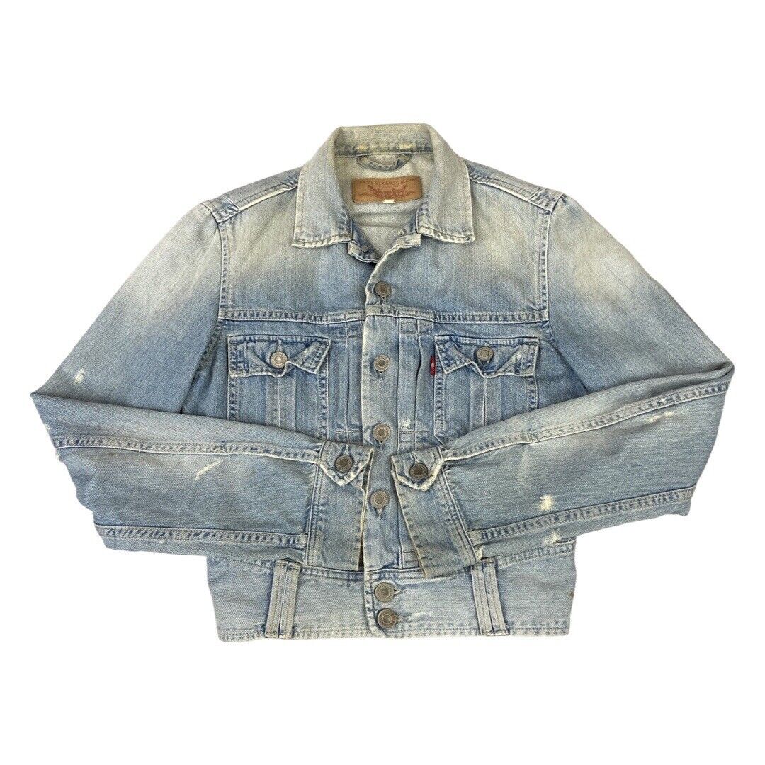 VTG LADIES TYPE 1 2 PLEAT FRONT BLOUSON DENIM JACKET 1930S / 40S STYLE XS 30”