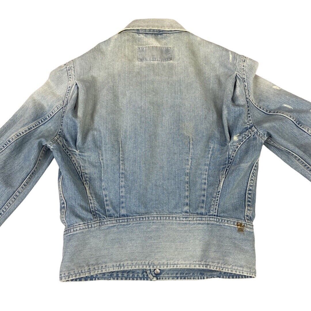 VTG LADIES TYPE 1 2 PLEAT FRONT BLOUSON DENIM JACKET 1930S / 40S STYLE XS 30”