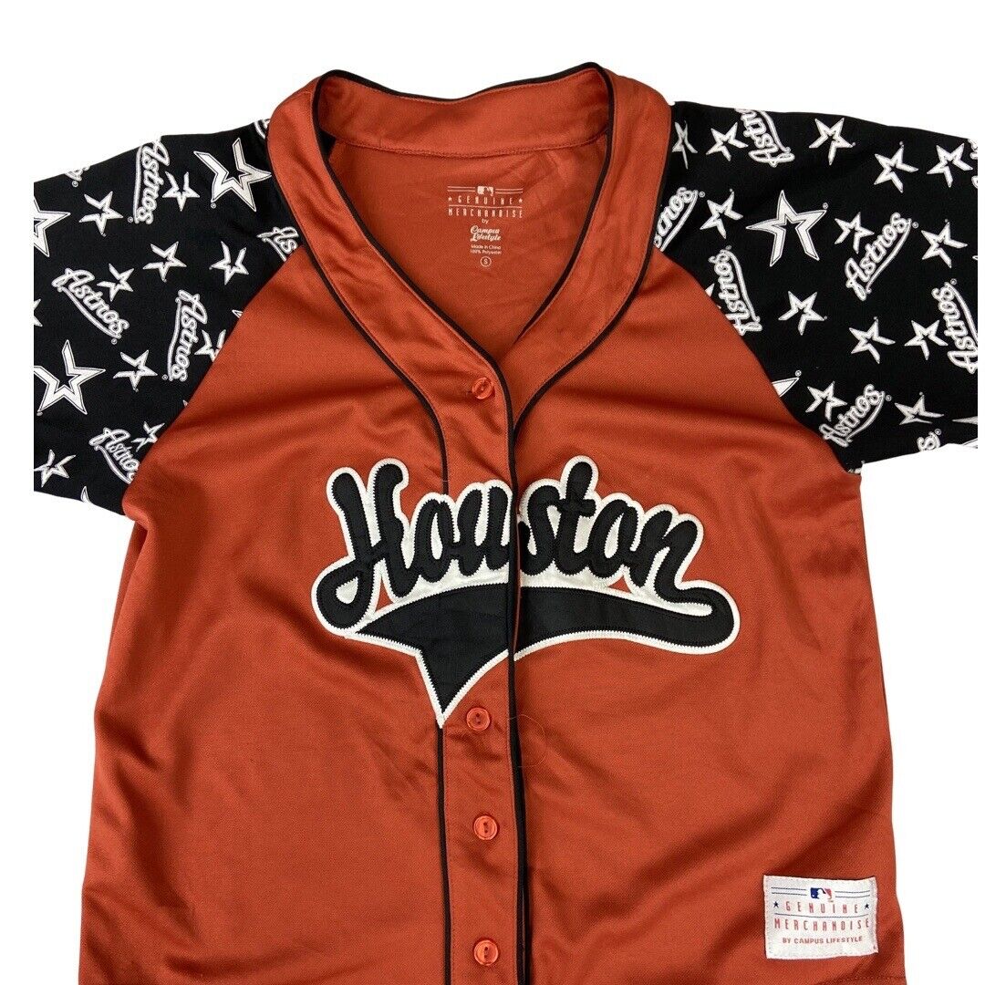 Brown & Black Campus Lifestyle Houston Astros MLB Button-Up Jersey Medium