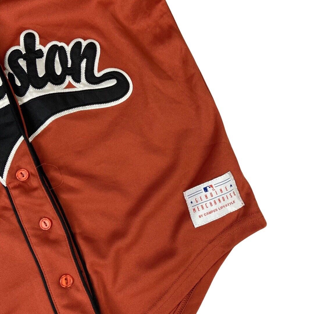 Brown & Black Campus Lifestyle Houston Astros MLB Button-Up Jersey Medium