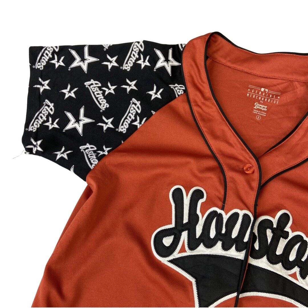 Brown & Black Campus Lifestyle Houston Astros MLB Button-Up Jersey Medium