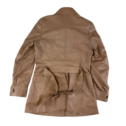 Vintage 80s Tan Leather Jacket S 10 12