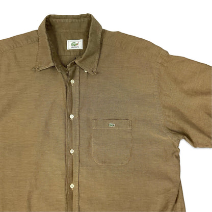 Vintage 00s Lacoste Brown Short Sleeve Shirt L XL