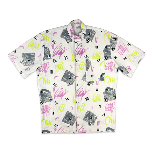 Vintage 80s Abstract Print Roundneck Shirt L
