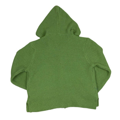 Vintage 80s 90s Green Hooded Oversized Cardigan 12 14 16