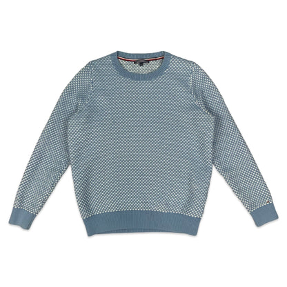 Preloved Blue & White Tommy Hilfiger Knit Jumper L XL