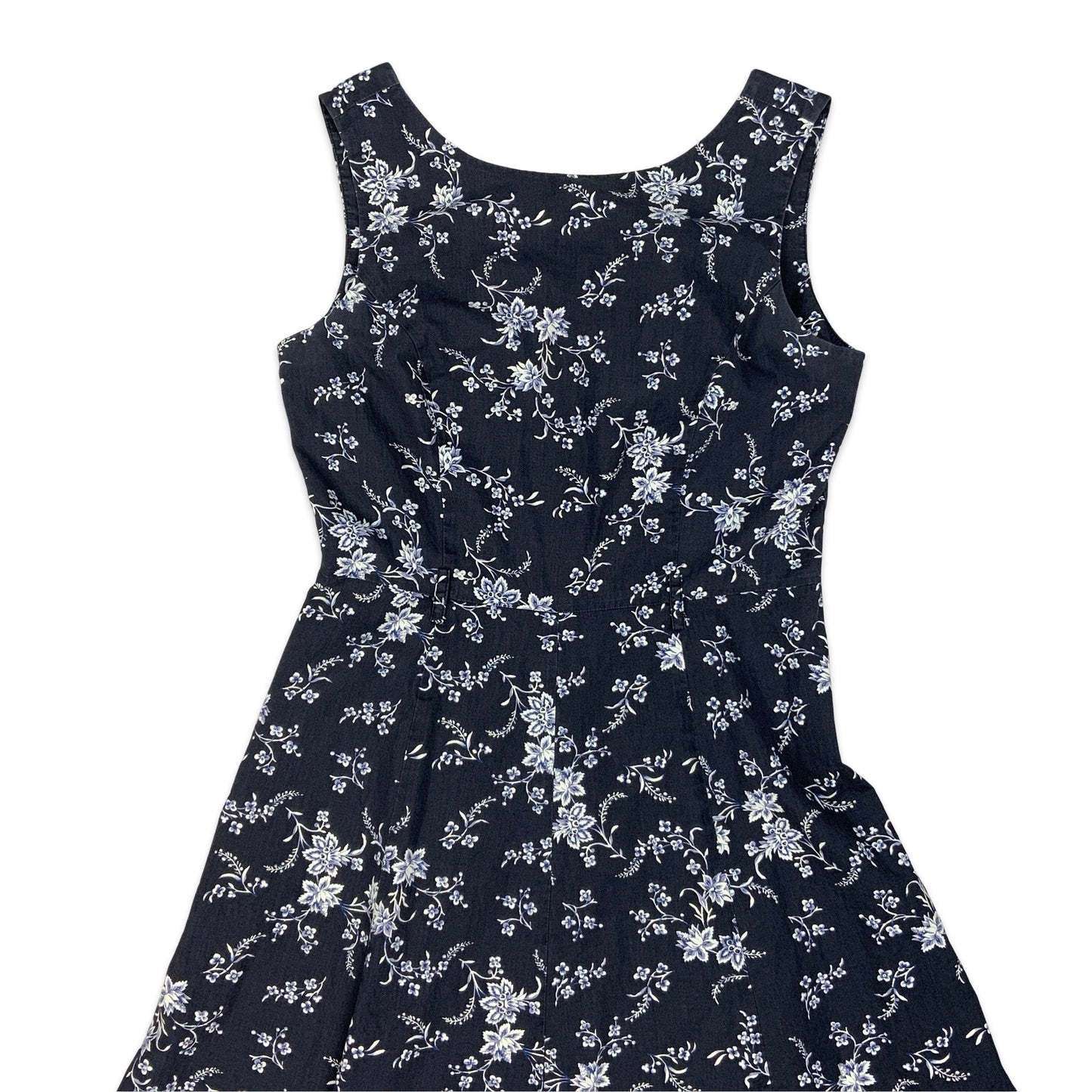 Vintage Blue & White Floral Laura Ashley Maxi Dress 10