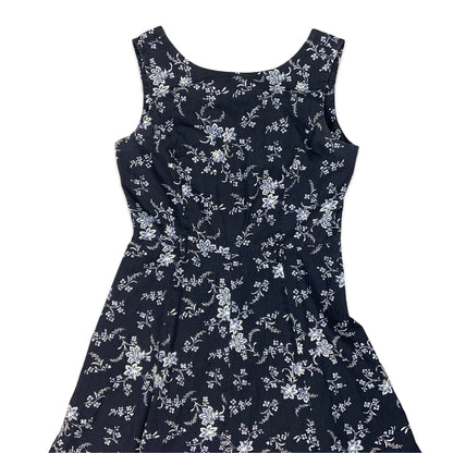 Vintage Blue & White Floral Laura Ashley Maxi Dress 10