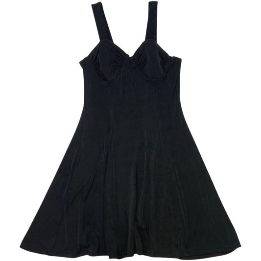 Vintage 90s Black Body-Con Skater Party Dress 6 XS