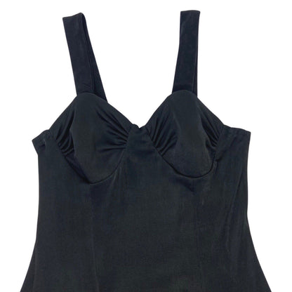 Vintage 90s Black Body-Con Skater Party Dress 6 XS