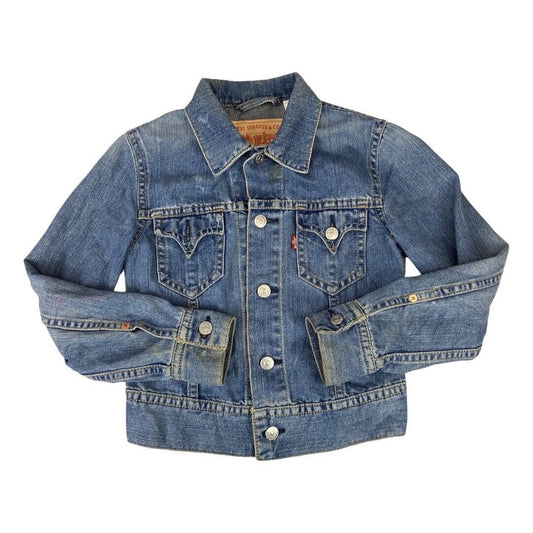 VTG LADIES LEVIS TYPE 1 WESTERN YOKED DENIM JACKET TRUCKER ROCKABILLY 34” XS
