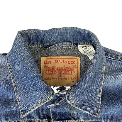 VTG LADIES LEVIS TYPE 1 WESTERN YOKED DENIM JACKET TRUCKER ROCKABILLY 34” XS