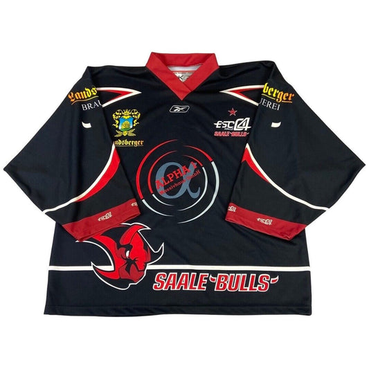Reebok Black Saale Bulls Eishockey Oberliga Jersey XXXL