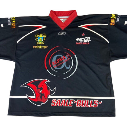 Reebok Black Saale Bulls Eishockey Oberliga Jersey XXXL