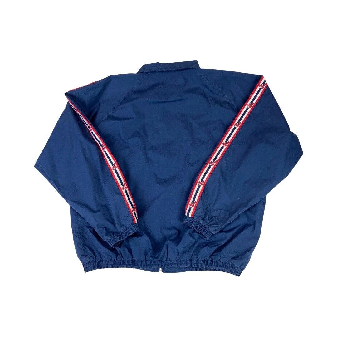 Vintage 90s Navy Cleveland Indians Chief Wahoo Official Fan Zip-Up Jacket XXL