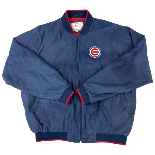 Vintage 00s Navy G-III Carl Banks Chicago Cubs MLB Track Jacket Windbreaker XL