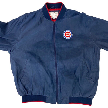 Vintage 00s Navy G-III Carl Banks Chicago Cubs MLB Track Jacket Windbreaker XL