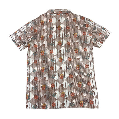 VTG 70s HAWAIIAN STYLE BUTTON DISCO SHIRT COTTON BIG COLLARS DISCO MOD 34” XS