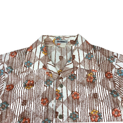 VTG 70s HAWAIIAN STYLE BUTTON DISCO SHIRT COTTON BIG COLLARS DISCO MOD 34” XS