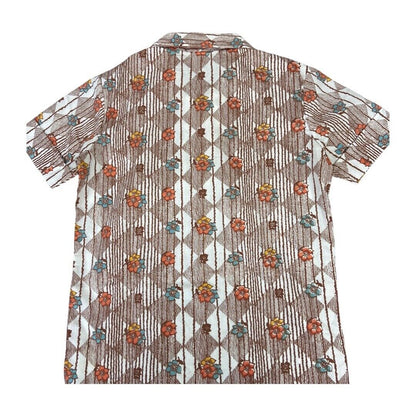 VTG 70s HAWAIIAN STYLE BUTTON DISCO SHIRT COTTON BIG COLLARS DISCO MOD 34” XS