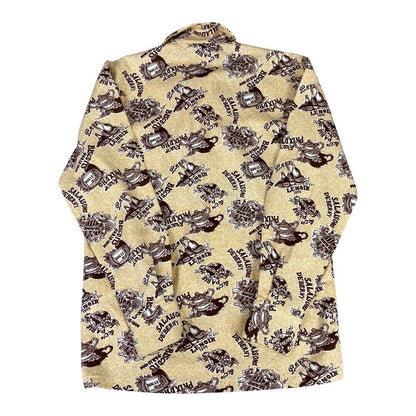 VTG 1970s 1/2 BUTTON DISCO SHIRT POLYESTER BIG COLLARS DISCO MOD 36” S