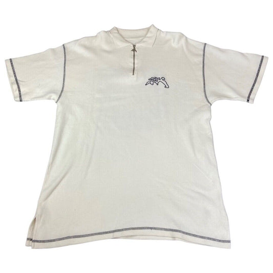 Vintage 90s White British Knights Double-Sided Zip-Up Polo T-Shirt XXL