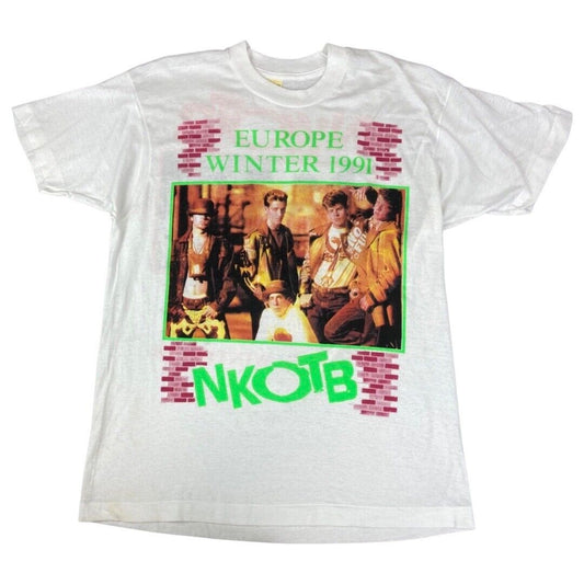Vintage 1991 New Kids On The Block Europe Winter Tour Graphic T-Shirt Large