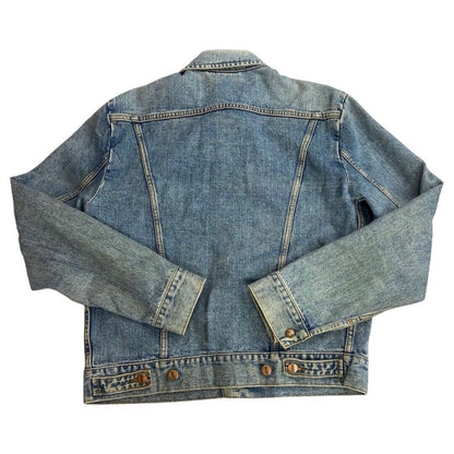 VTG 70s DENIM WRANGLER TRUCKER RODEO JACKET MOD ROCKABILLY BIKER BOMBER 38” S