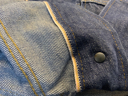 VTG 70s USA SEARS ROEBUCK SELVEDGE DENIM TRUCKER RODEO JACKET ROCKABILLY 41” M