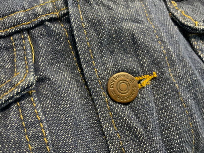 VTG 70s USA SEARS ROEBUCK SELVEDGE DENIM TRUCKER RODEO JACKET ROCKABILLY 41” M