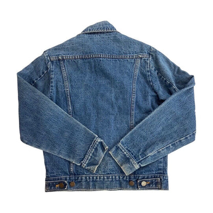 VTG 70s USA SEARS ROEBUCK DENIM TRUCKER RODEO JACKET MOD ROCKABILLY BIKER 36” S