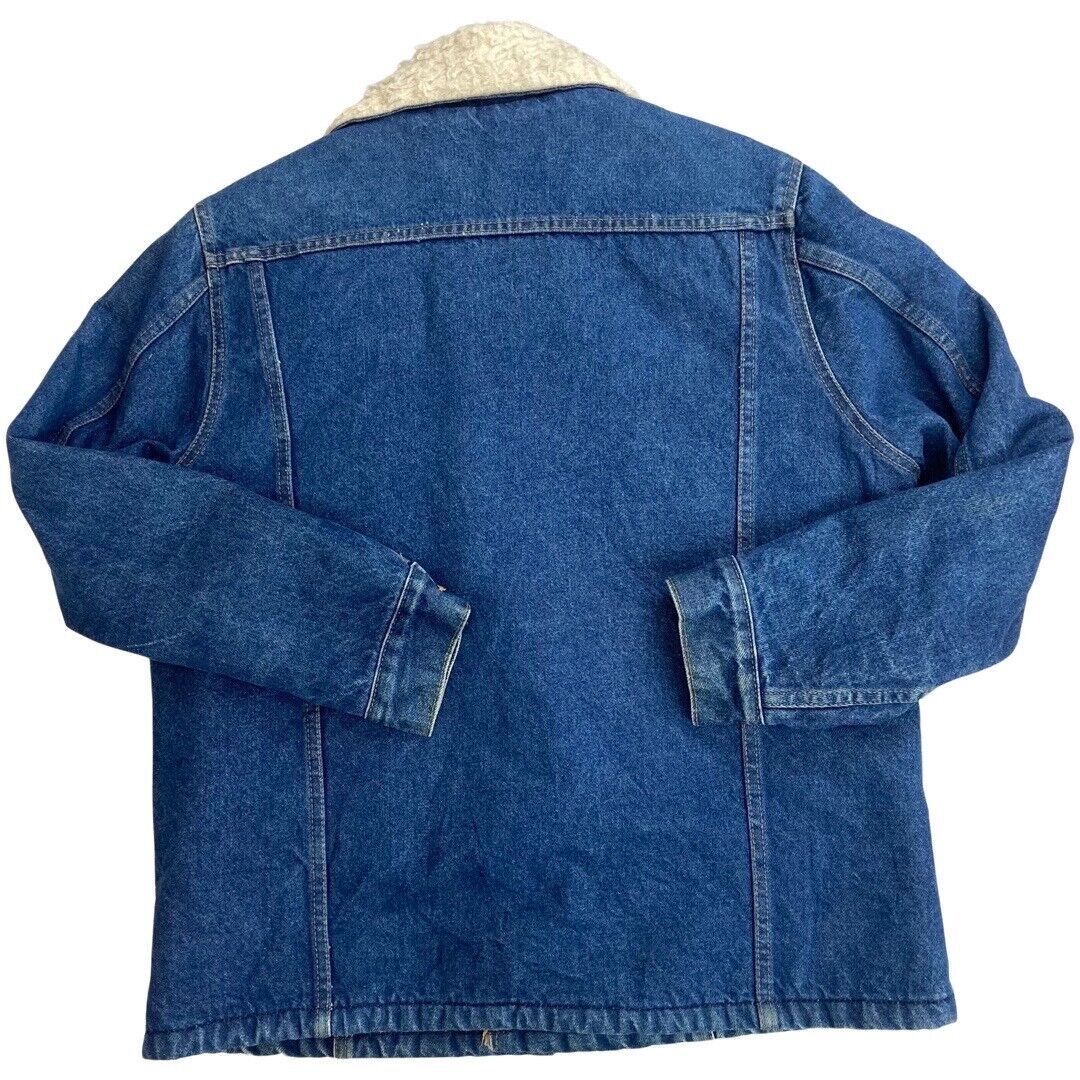 VTG 70s DENIM BIG MAC WESTERN SHERPA LINED BARN CHORE RODEO JACKET 40” M