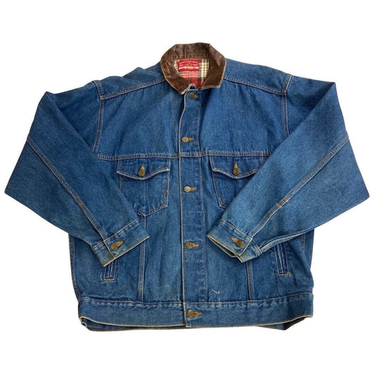 VTG 80s USA MARLBORO COUNTRY STORE DENIM CHORE RODEO JACKET ROCKABILLY 44” L