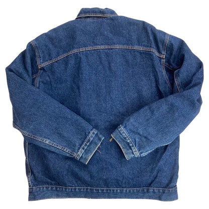 VTG DENIM USA MEXICAN WOOL BLANKET LINED CHORE RODEO JACKET ROCKABILLY 46” XL